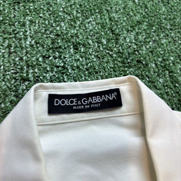 Dolce & Gabbana Womens Ruffled Cotton Long Sleeve Button Up Dress Shirt SZ 40 /S - Picture 3 of 9